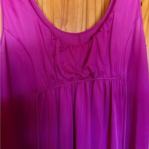 Vintage Vanity Fair Magenta Empire Waist Nightgown Long